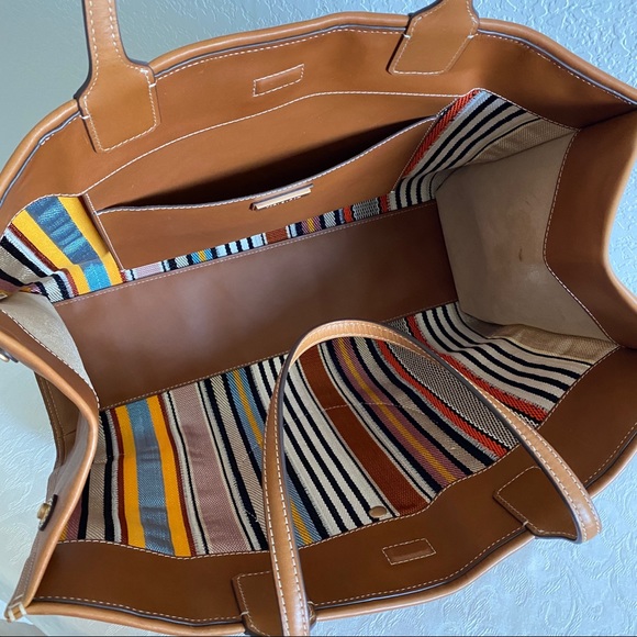 Tory Burch ELLA multi color Webbing logo tote - Picture 10 of 14